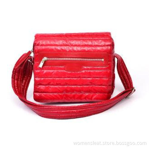 Waterproof Soft Nylon Shoulder Bag with Leather Trimming Qu